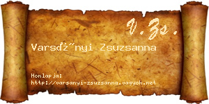 Varsányi Zsuzsanna névjegykártya